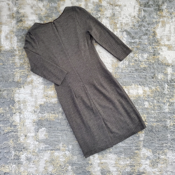 The Limited Brown Herringbone Piped Dress - Picture 3 of 10